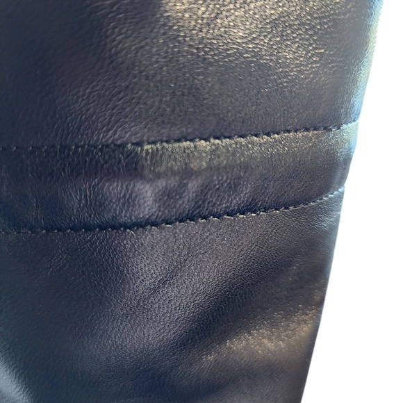 Gucci Black Leather Drawstring Stiletto Mid-Calf Boots 626719 Size 41 Italy - Picture 8 of 9